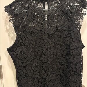 Adiva Black Floral Lace Blouse